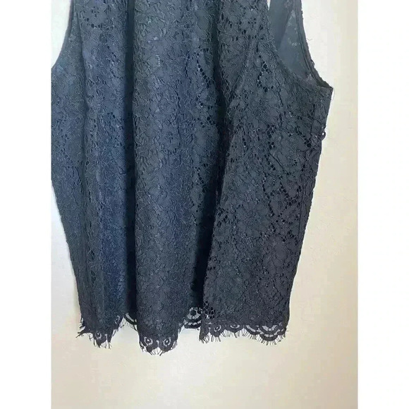 J. Crew Tie-neck‎ Top in Lace Black Size Medium - Picture 6 of 16
